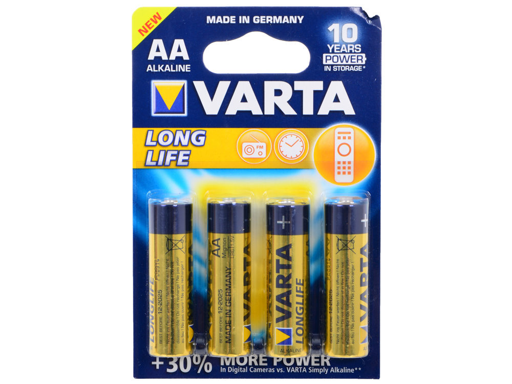 Батарейка AA Varta LONG LIFE (4106113414);