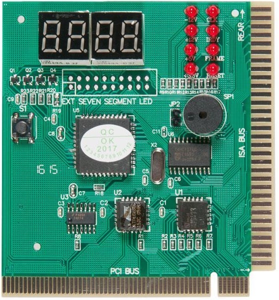 Тестер-посткарта Sintech (ST8672); PCI/ISA; зеленый