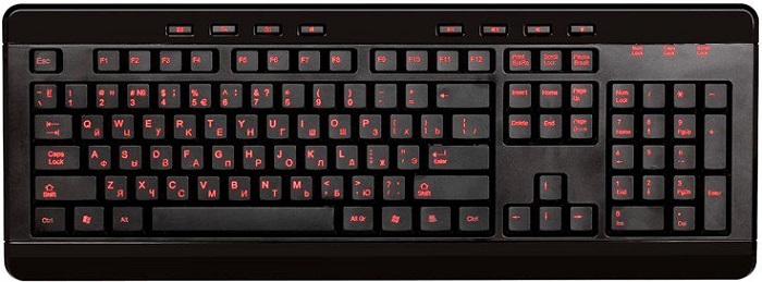 Клавиатура Gembird KBL-007 red; мультимедиа; 8