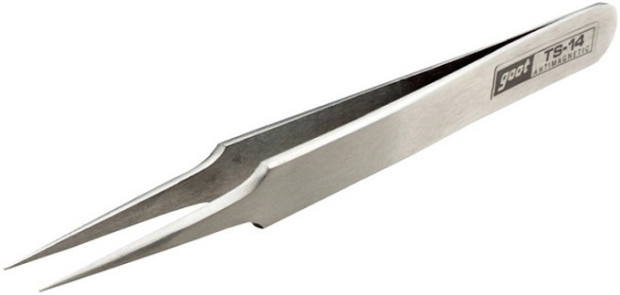 Пинцет острый антимагнитный Goot TS-14; 125