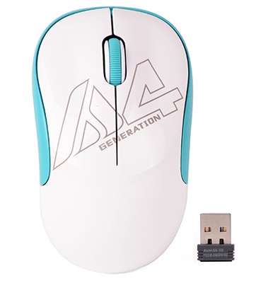 Мышь беспроводная A4Tech G3-300N White Blue;