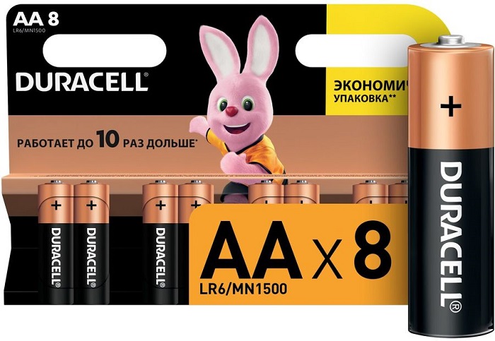 Батарейка AA Duracell Basic LR6-8BL MN1500;