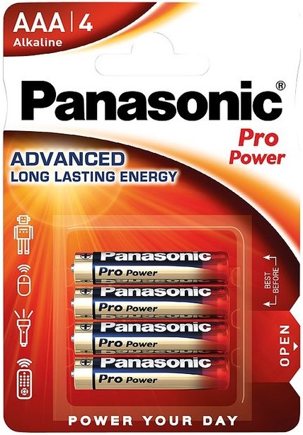 Батарейка AAA Panasonic Pro Power (LR03PPG/4BP);