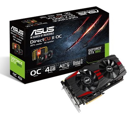 Видеокарта nVidia GTX 960 Asus GTX960-DC2OC-4GD5-BLACK