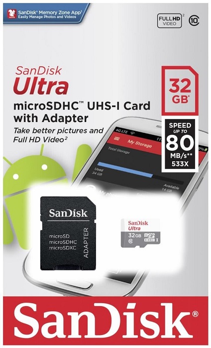 Карта памяти microSDHC 32 ГБ SanDisk