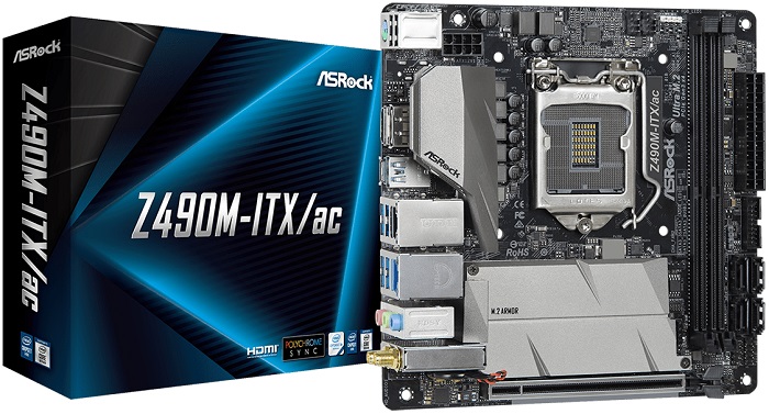 Материнская плата intel Z490 ASRock Z490M-ITX/ac;