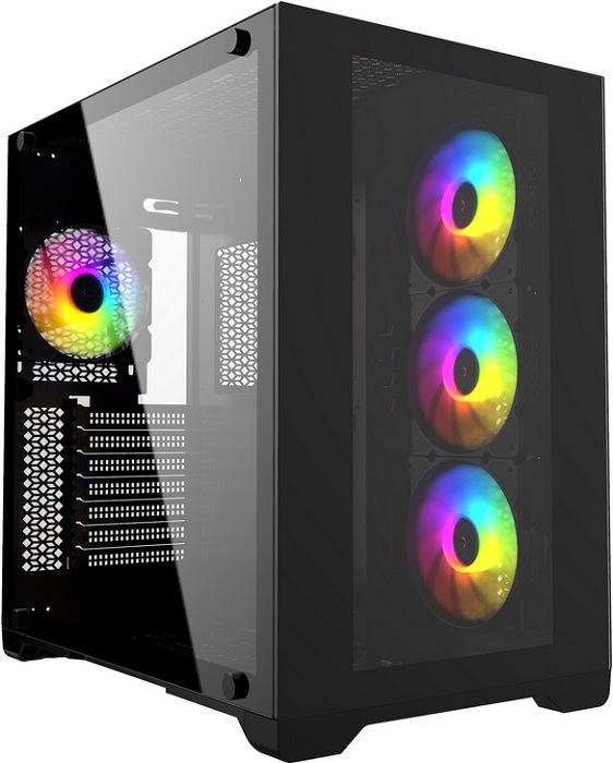 Корпус Powercase Vision Black (CVBA-L4); ATX;
