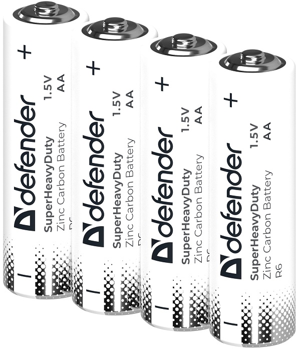 Батарейка AA Defender Zinc R6-4S (56036);