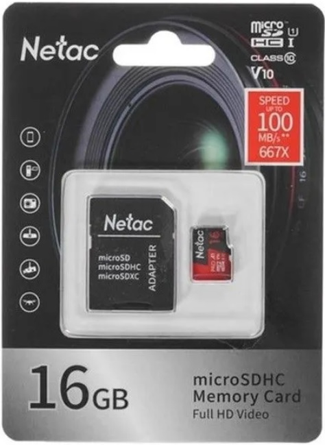 Карта памяти microSDHC 16 ГБ Netac