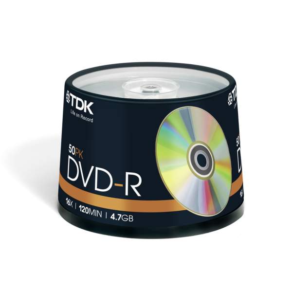 Диск DVD-R TDK Cake Box (DVD-R47CBED50);