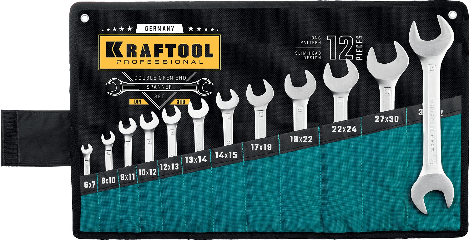 Набор ключей рожковых Kraftool DIN 3110