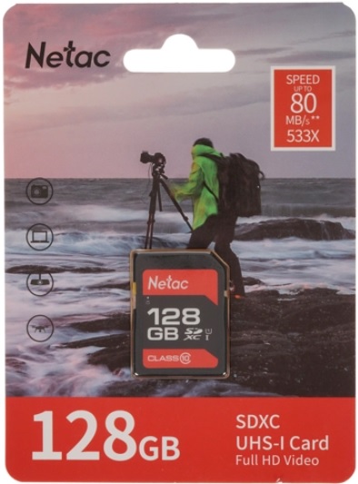 Карта памяти SDXC 128 ГБ Netac