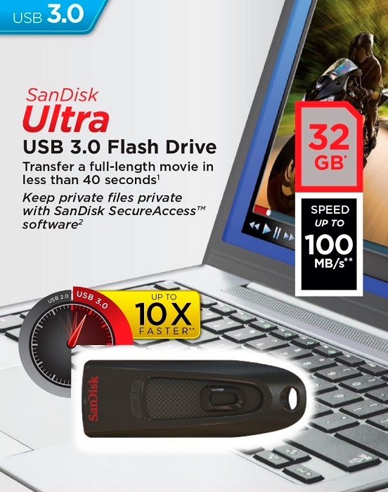 USB-флэш 32 ГБ SanDisk Ultra (SDCZ48-032G-U46);
