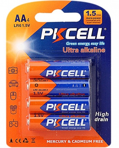 Батарейка AA PKCELL Ultra (LR6-4B); щелочная;