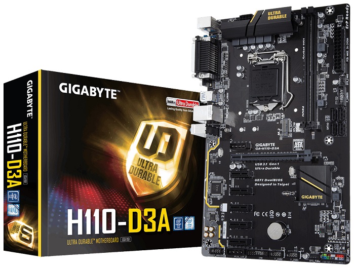 Материнская плата intel H110 Gigabyte GA-H110-D3A;