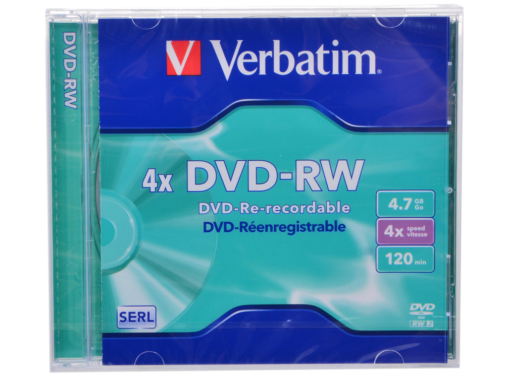 Диск DVD-RW Verbatim Matt Silver (43285);