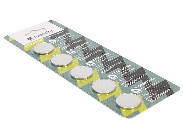 Батарейка 2025 Defender CR2025-5B (56202); литиевая;