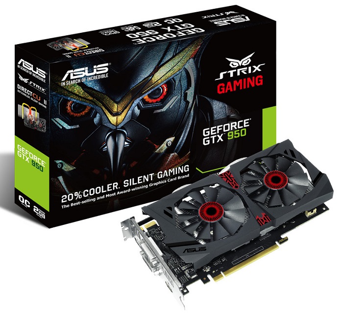 Видеокарта nVidia GTX 950 Asus STRIX-GTX950-DC2-2GD5-GAMING