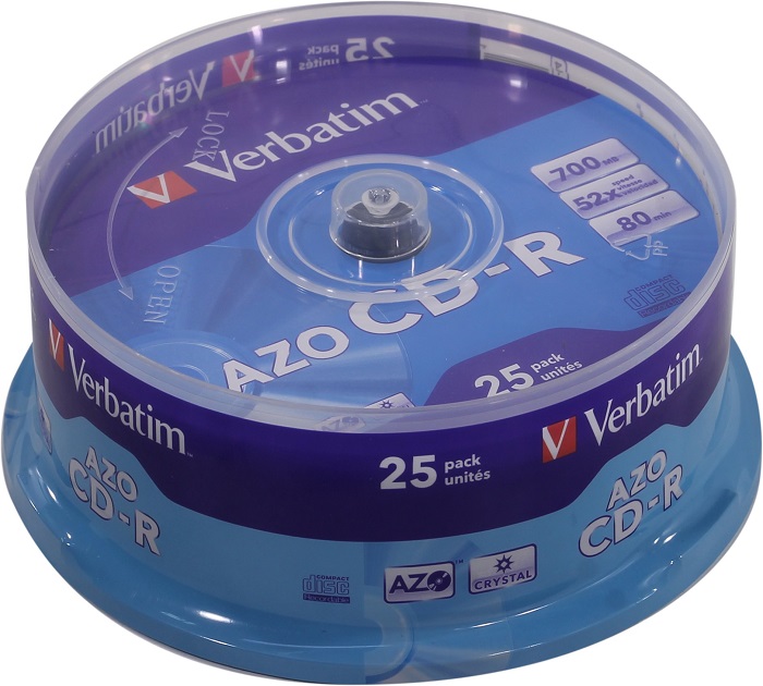 Диск CD-R Verbatim Azo Crystal (43352);