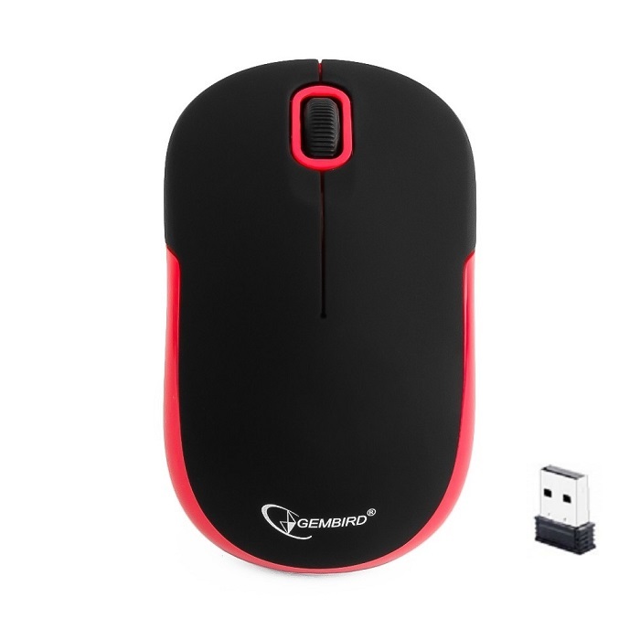 Мышь беспроводная Gembird MUSW-200BKR; 3 кнопки;