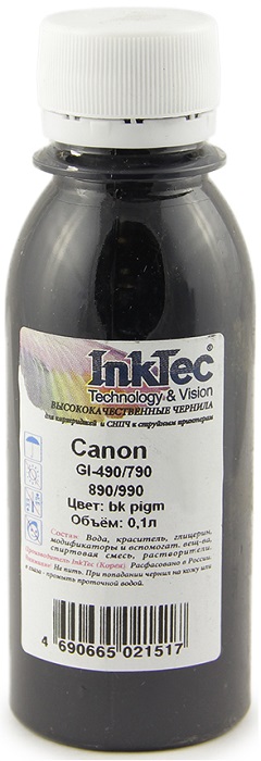 Чернила InkTec GI-490/790/890/990 (C0090 Bk pigm);