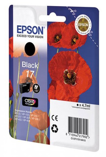 Картридж струйный Epson T17 Black (C13T17014A10);
