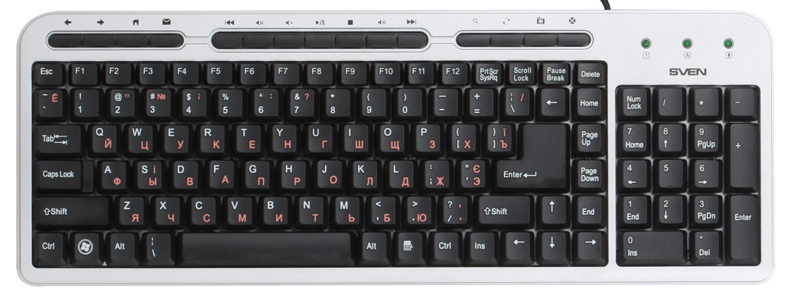 Клавиатура Sven Standard 309M (SV-03100309US); мультимедиа;