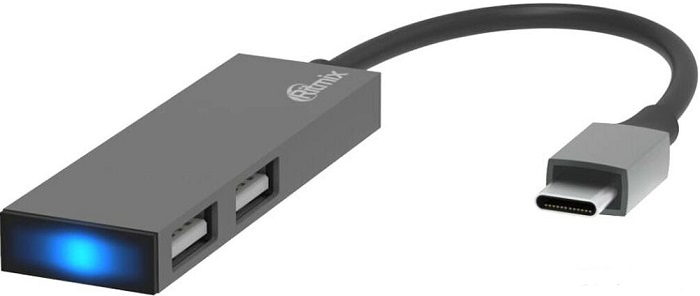 USB-хаб TypeC Ritmix CR-4201 Metal; 2