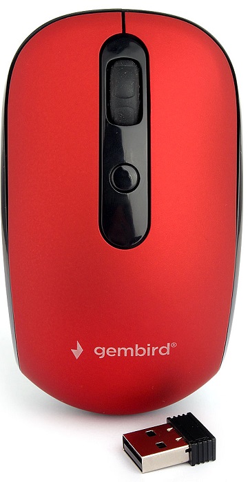 Мышь беспроводная Gembird MUSW-355-R; 4 кнопки;