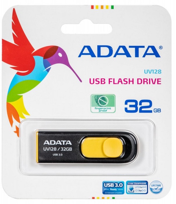 USB-флэш 32 ГБ A-Data UV128 (AUV128-32G-RBY);