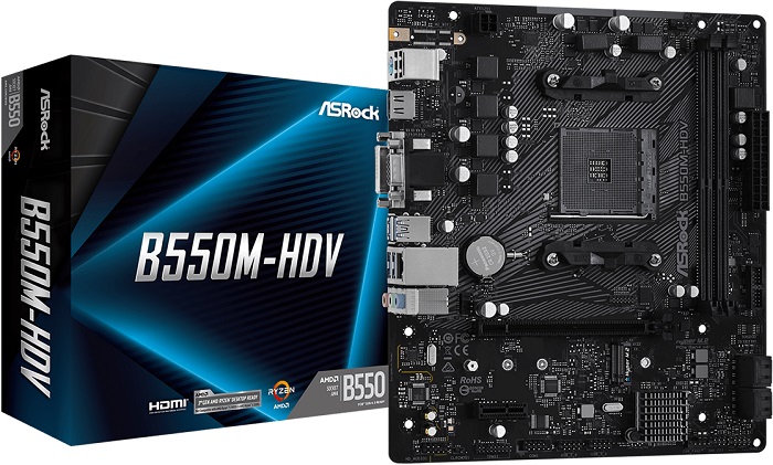 Материнская плата AMD B550 ASRock B550M-HDV;