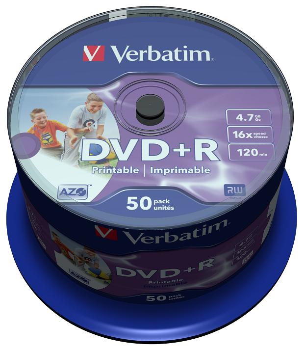 Диск DVD+R Verbatim Wide Inkjet Printable