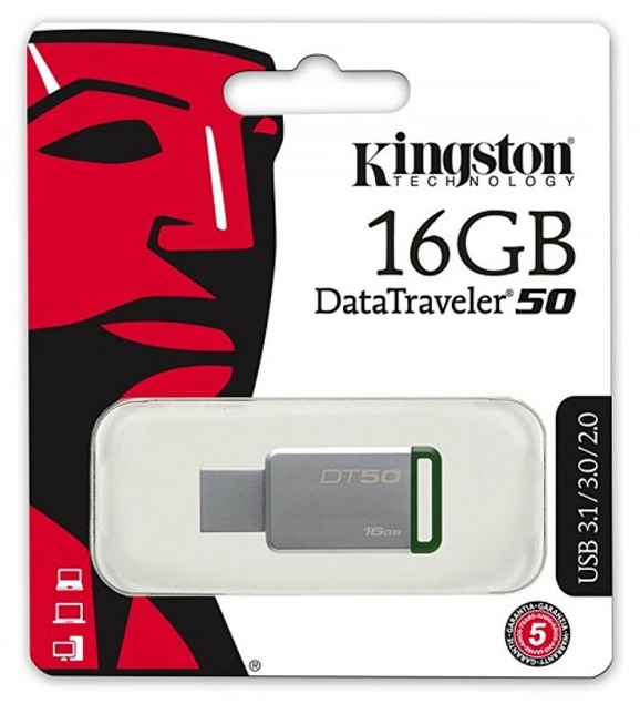 USB-флэш 16 ГБ Kingston DataTraveler 50