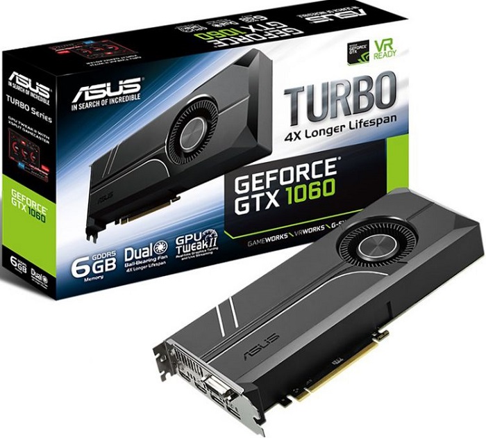 Видеокарта nVidia GTX 1060 Asus TURBO-GTX1060-6G