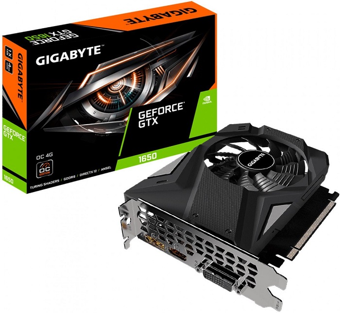 Видеокарта nVidia GTX 1650 Gigabyte GV-N1656OC-4GD;