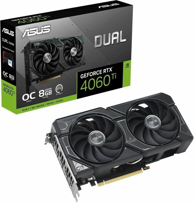 Видеокарта nVidia RTX 4060Ti Asus DUAL-RTX4060TI-O8G