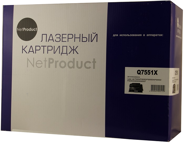 Картридж лазерный NetProduct N-Q7551X; для HP