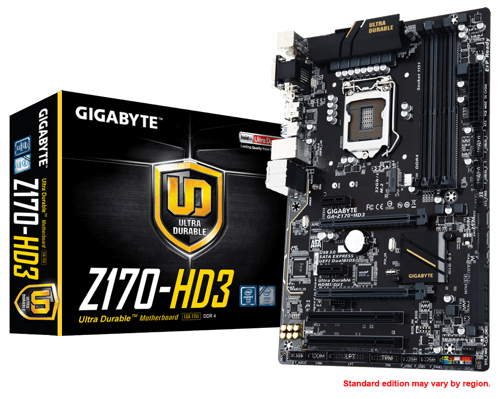 Материнская плата intel Z170 Gigabyte GA-Z170-HD3;