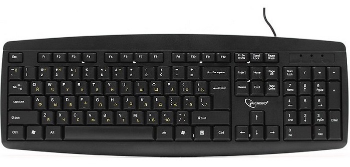 Клавиатура Gembird KB-8351U-BL; USB; черный