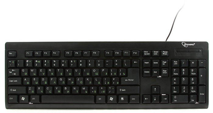 Клавиатура Gembird KB-8300-BL-R; PS/2; черный