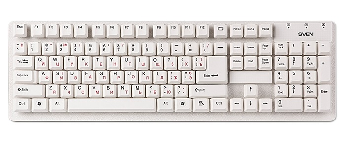 Клавиатура Sven Standard 301 (SV-03100301UW); влагозащита;