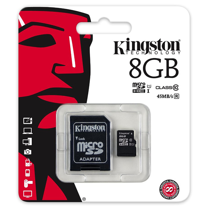 Карта памяти microSDHC 8 ГБ Kingston