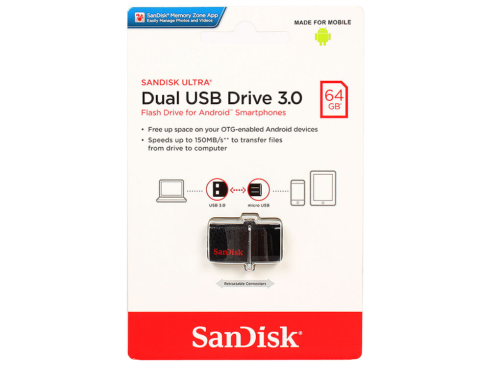USB-флэш 64 ГБ SanDisk Ultra Dual