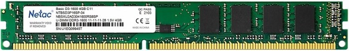 Оперативная память DDR3 4Гб Netac (NTBSD3P16SP-04);