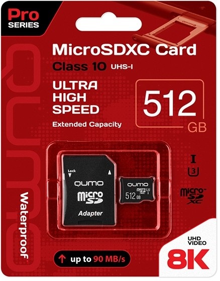 Карта памяти microSDXC 512 ГБ QUMO