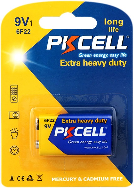 Батарейка крона PKCELL Extra (6F22-1B); солевая