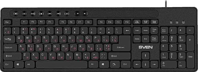 Клавиатура Sven KB-C3060 (SV-020125); мембранная; 9