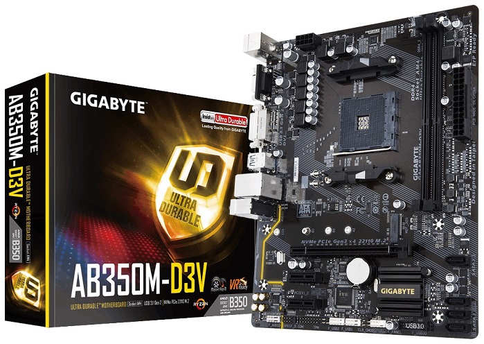 Материнская плата AMD B350 Gigabyte GA-AB350M-D3V;