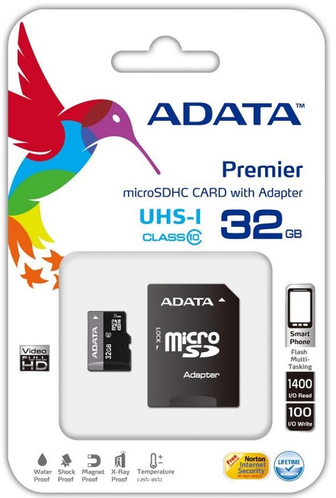 Карта памяти microSDHC 32 ГБ A-Data