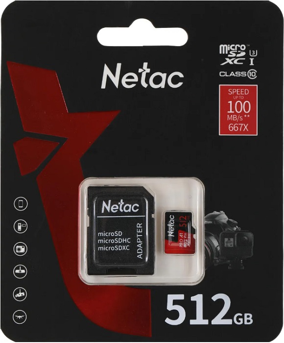 Карта памяти microSDXC 512 ГБ Netac